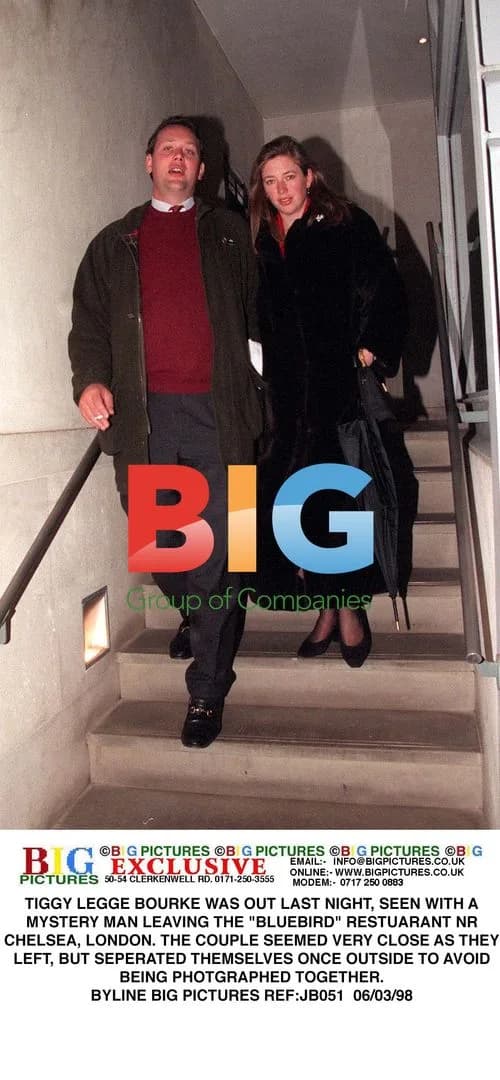 Tiggy Legge Bourke Leaves Restaurant with Mystery Man