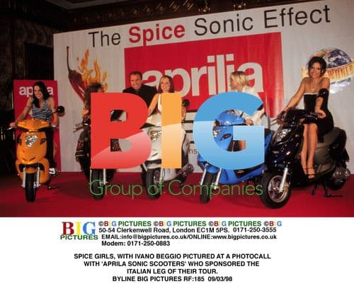 Spice Girls with Aprila Sonic Scooters