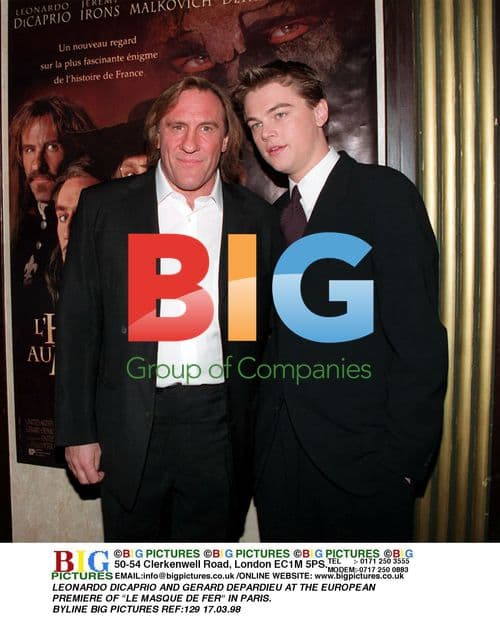 DiCaprio and Depardieu at "Le Masque de Fer" Premiere