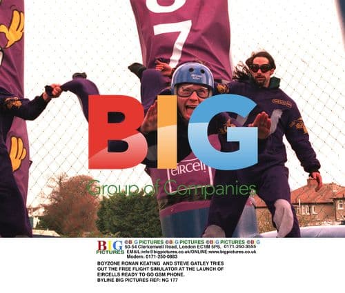 Boyzone Members Try Flight Simulator