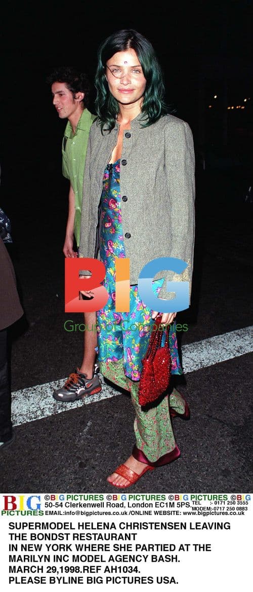 Helena Christensen leaving NYC restaurant