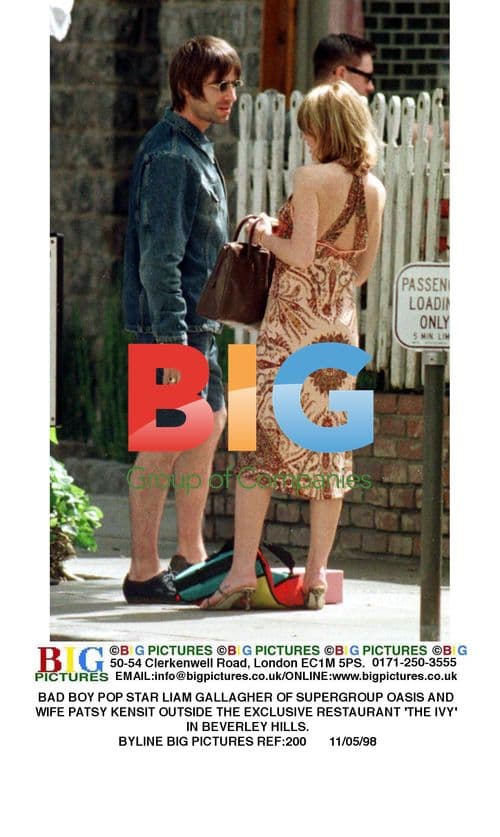 Liam Gallagher and Patsy Kensit at The Ivy