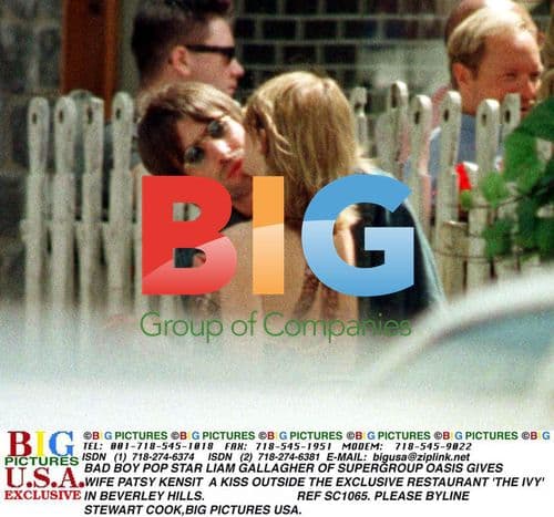 Liam Gallagher kisses wife Patsy Kensit