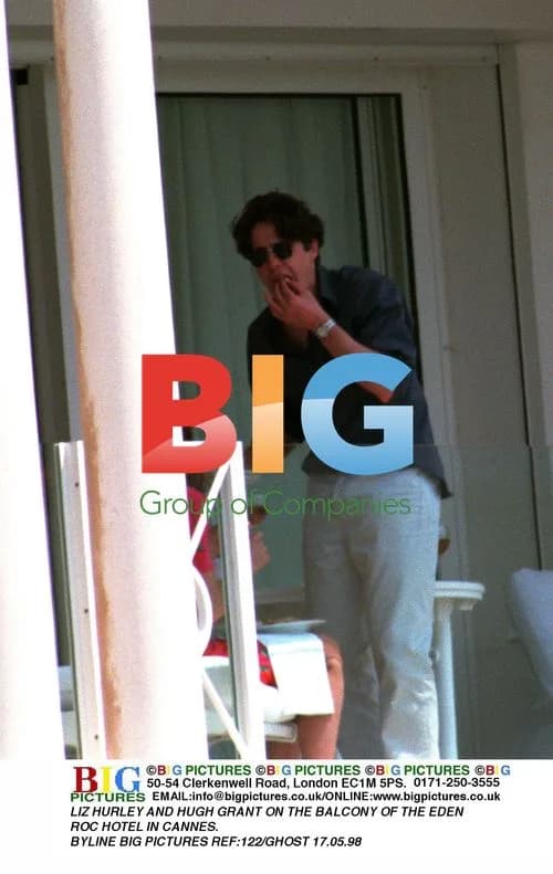 Liz Hurley and Hugh Grant at Eden Roc Hotel, Cannes