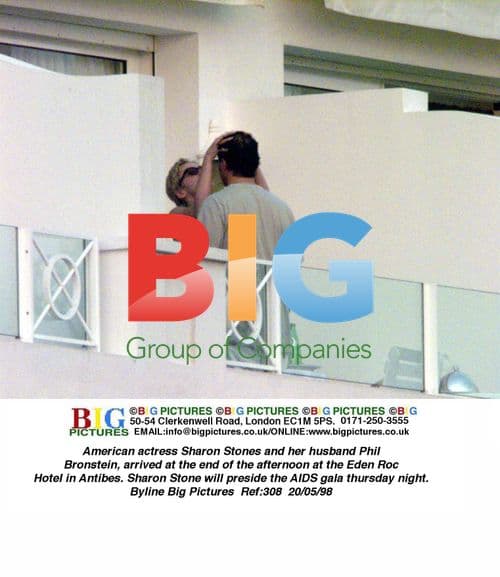 Sharon Stone and Husband Arrive at Eden Roc Hotel