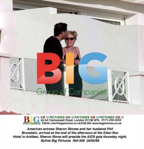Sharon Stone and Phil Bronstein at Eden Roc Hotel