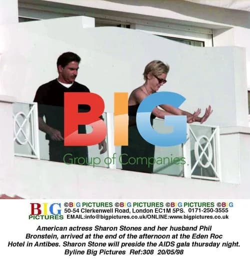 Sharon Stone and Phil Bronstein at Eden Roc Hotel