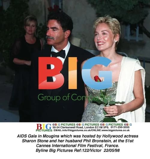 Sharon Stone and Phil Bronstein at AIDS Gala in Cannes
