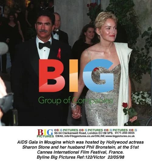 Sharon Stone and Phil Bronstein at Cannes AIDS Gala