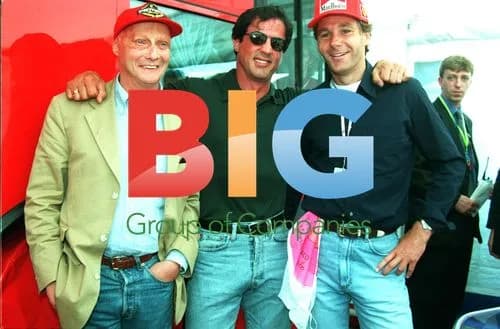 Stallone, Lauda, and Berger at Monaco Grand Prix