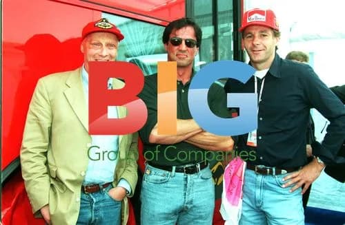 Lauda, Stallone, and Berger at Monaco Grand Prix