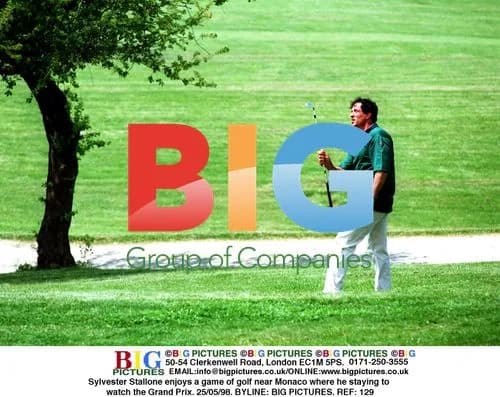 Sylvester Stallone plays golf in Monaco