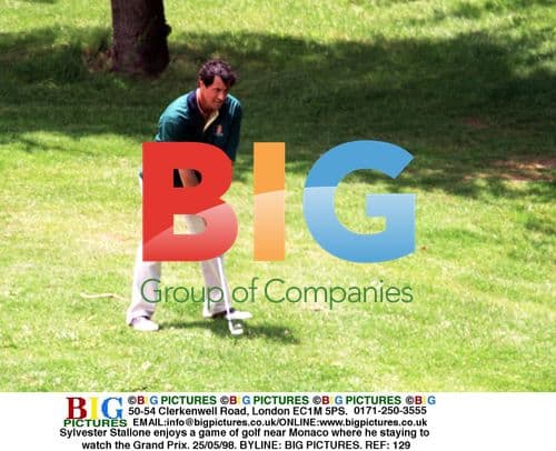 Sylvester Stallone plays golf in Monaco