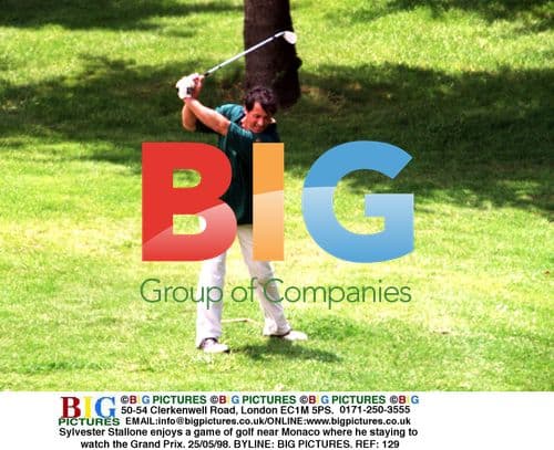 Sylvester Stallone plays golf near Monaco