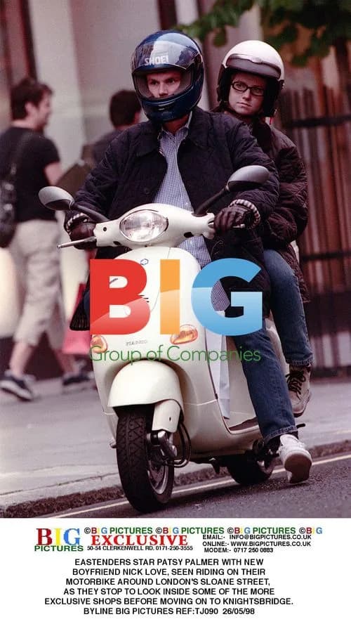 Patsy Palmer and Nick Love on Motorbike