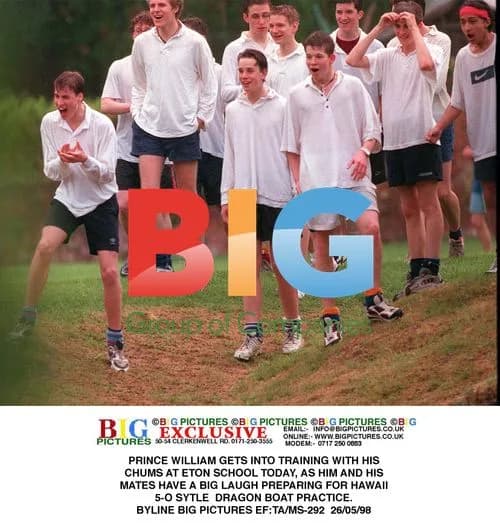 Prince William at Eton School Dragon Boat Training