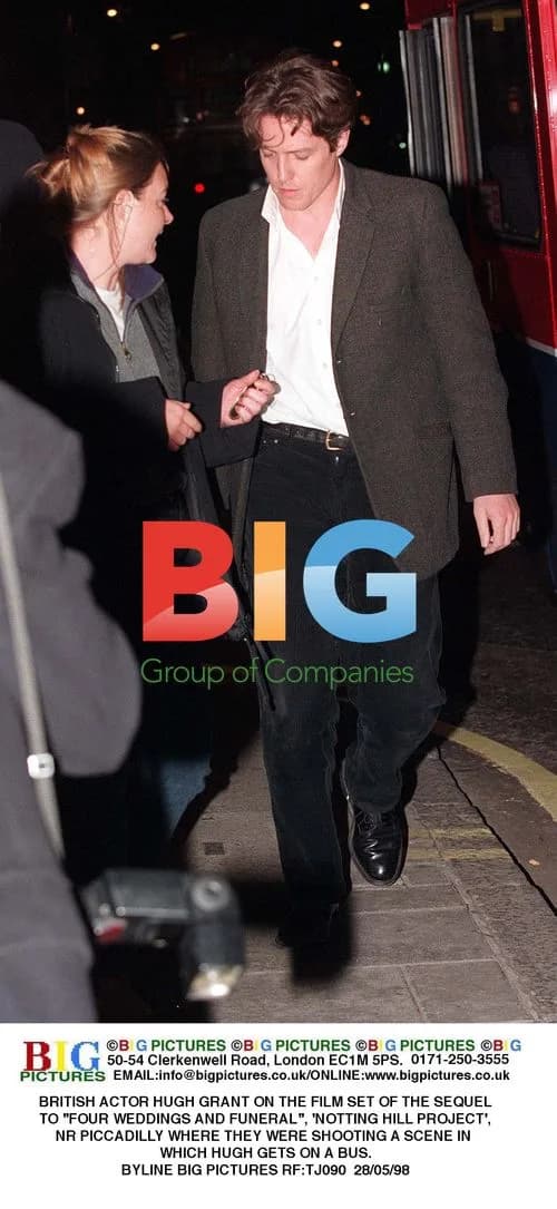 Hugh Grant on set of 'Notting Hill' sequel