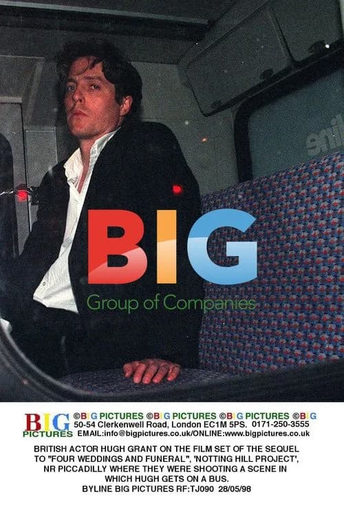 Hugh Grant on set of "Notting Hill Project"