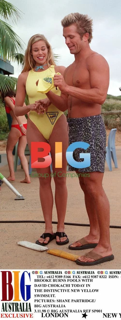 Brooke Burns and David Chokachi in Yellow Swimsuit