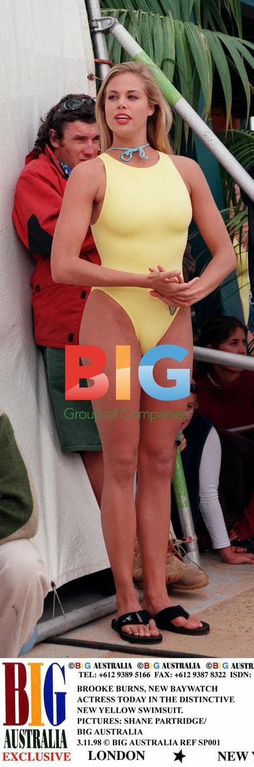 Brooke Burns, new Baywatch actress, in yellow swimsuit
