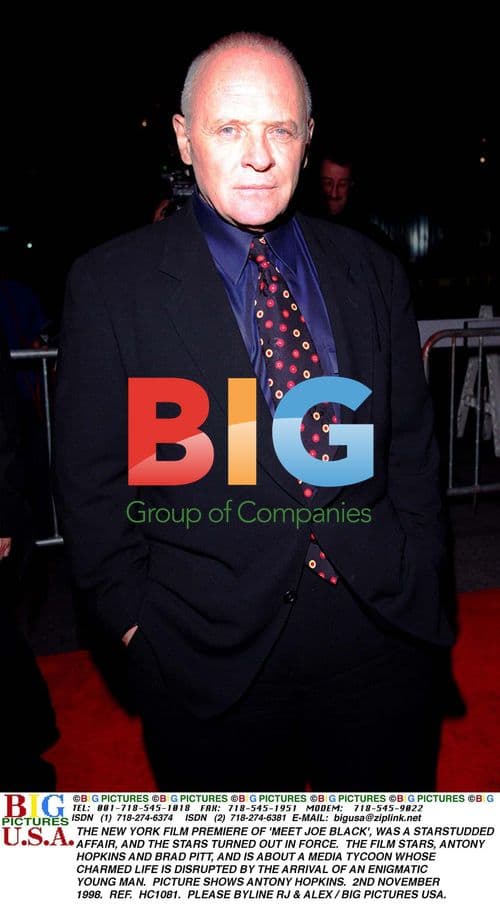 Antony Hopkins at 'Meet Joe Black' Premiere