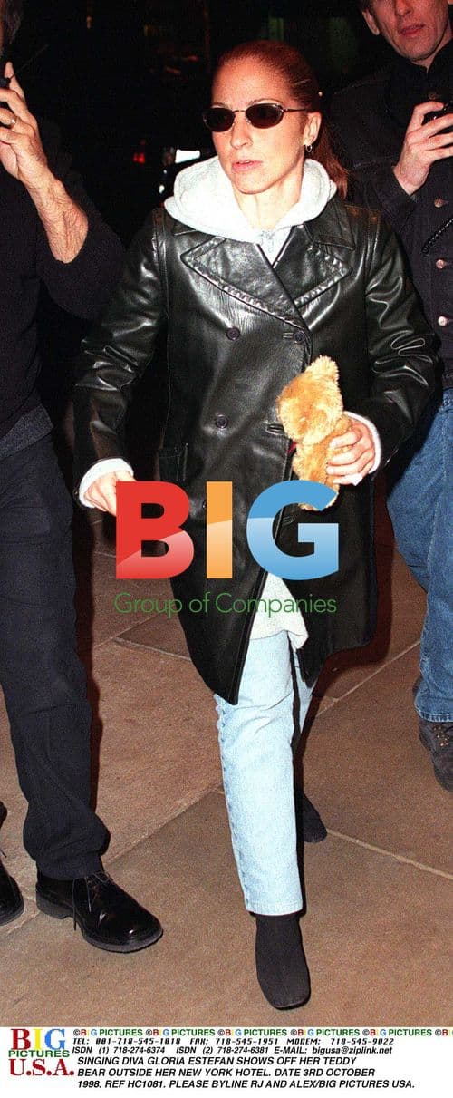 Gloria Estefan Shows Off Teddy Bear in NYC