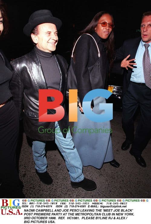 Naomi Campbell and Joe Pesci leaving premiere party