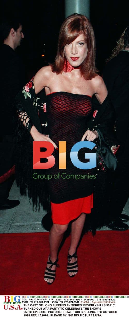 Tori Spelling at '90210' 250th Episode Party