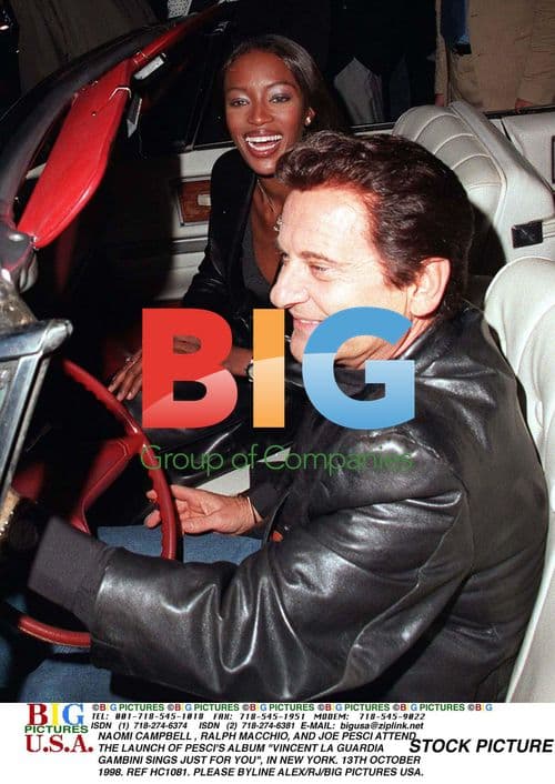 NAOMI CAMPBELL, RALPH MACCHIO, and JOE PESCI at Album Launch