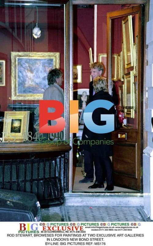 Rod Stewart browses art galleries in London