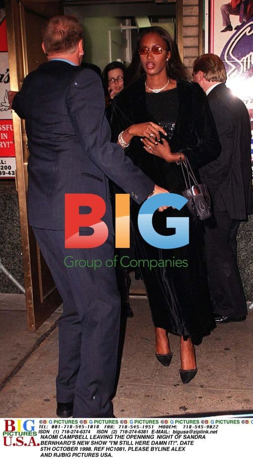 Naomi Campbell Leaving Sandra Bernhard's Show