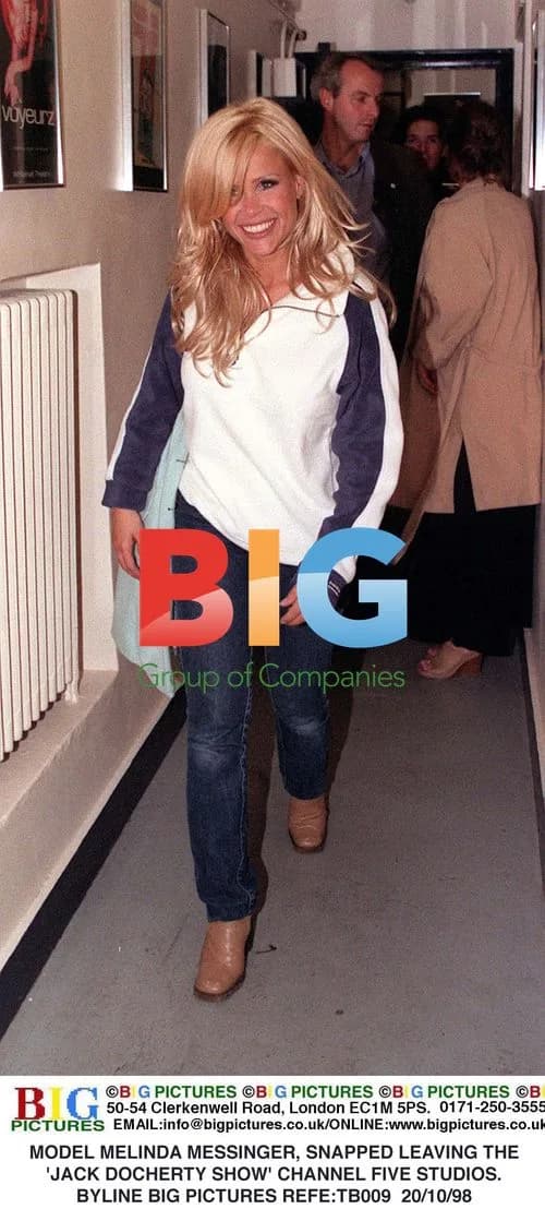 Model Melinda Messinger leaving 'Jack Docherty Show' studio