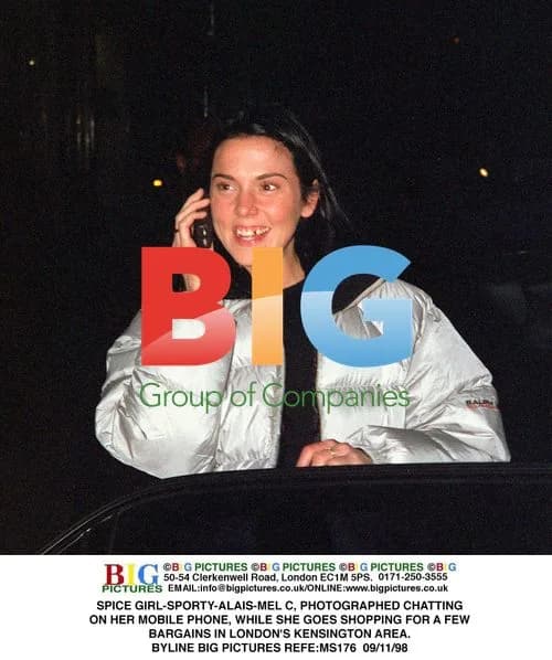 Mel C Chatting on Phone in Kensington