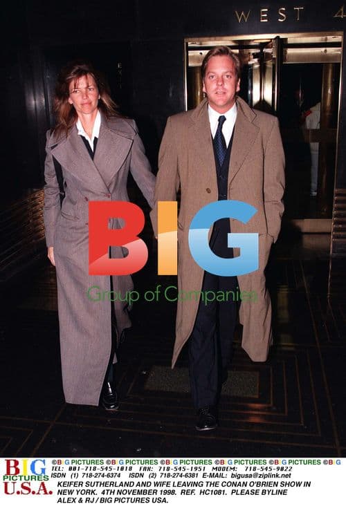 Keifer Sutherland and Wife Leaving Conan O'Brien Show