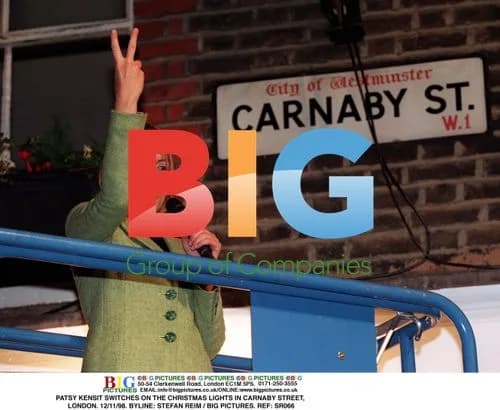 PATSY KENSIT SWITCHES ON CARNABY STREET CHRISTMAS LIGHTS