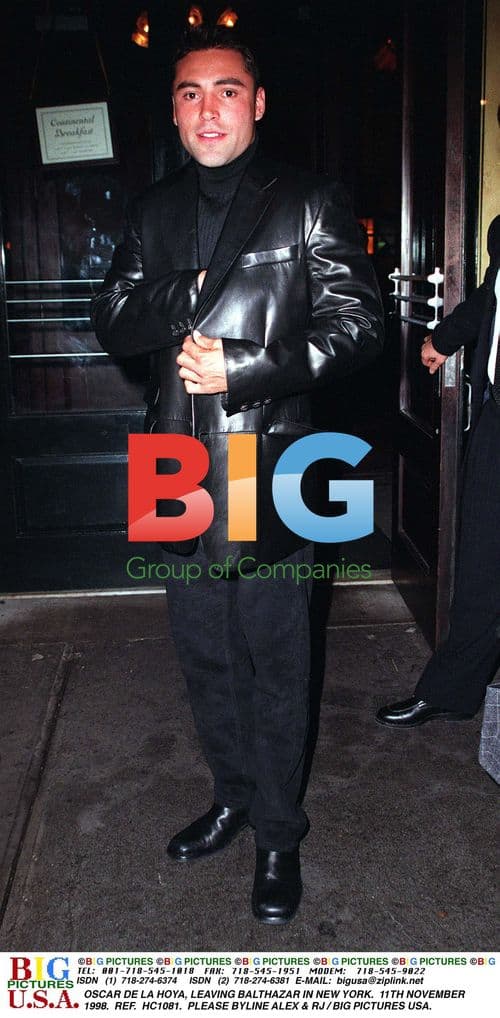 Oscar de la Hoya leaving Balthazar in New York