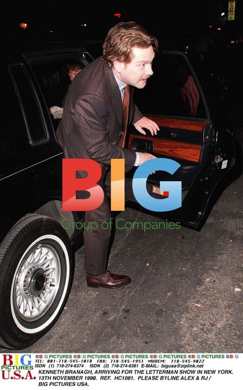 Kenneth Branagh Arrives for Letterman Show