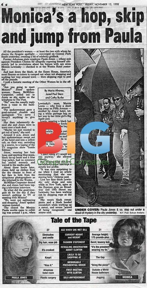 Lewinsky and Jones in NY Post
