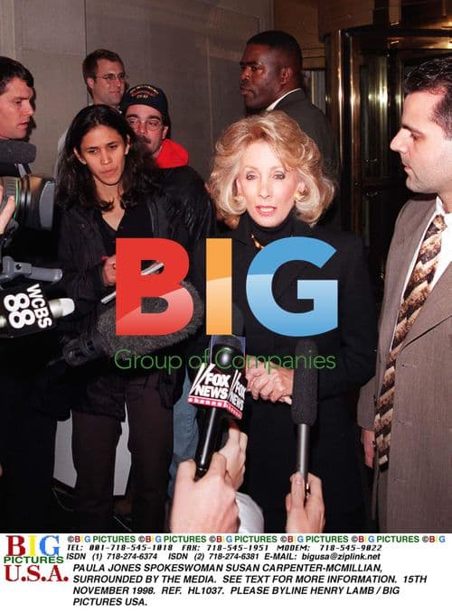 PAULA JONES SPOKESWOMAN SURROUNDED BY MEDIA