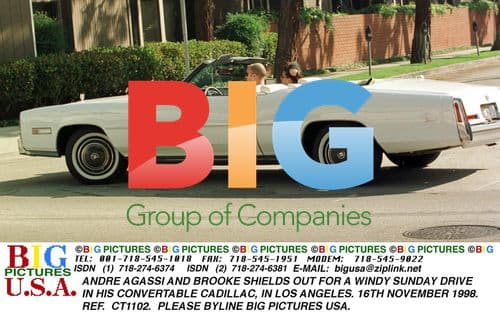 Agassi and Shields Take Convertible Ride