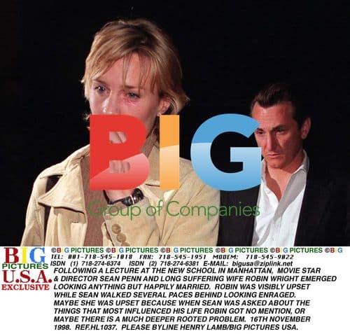 Sean Penn and Robin Wright leaving school