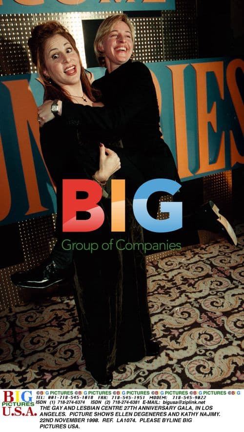 Ellen DeGeneres and Kathy Najimy at Gay and Lesbian Centre Gala