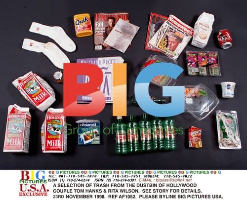 Trash from Tom Hanks & Rita Wilson's dustbin