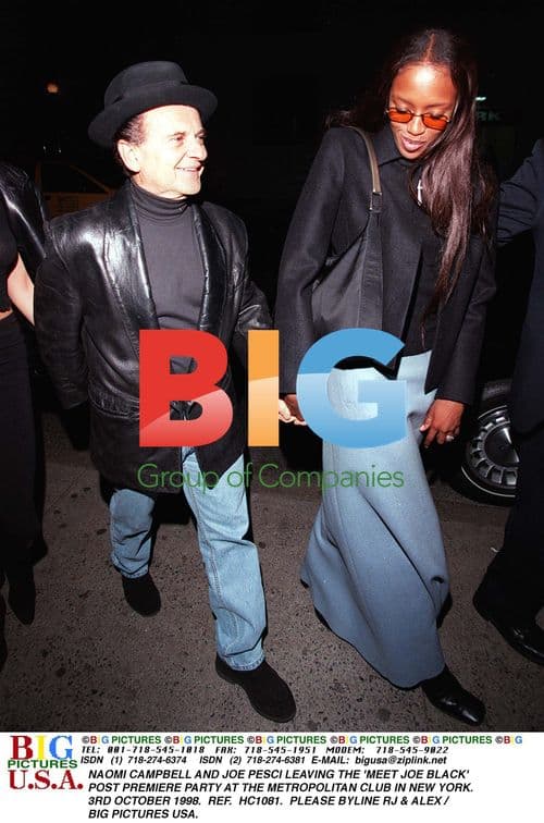 Naomi Campbell and Joe Pesci at 'Meet Joe Black' Party