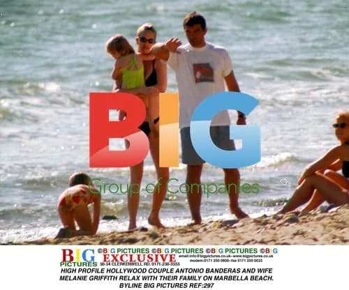 Antonio Banderas and Melanie Griffith on Marbella Beach