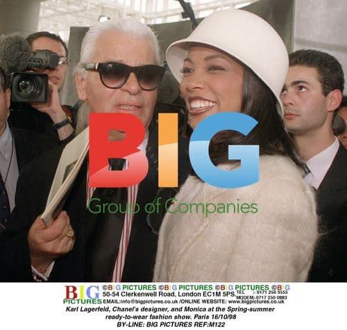 Karl Lagerfeld and Monica at Chanel fashion show