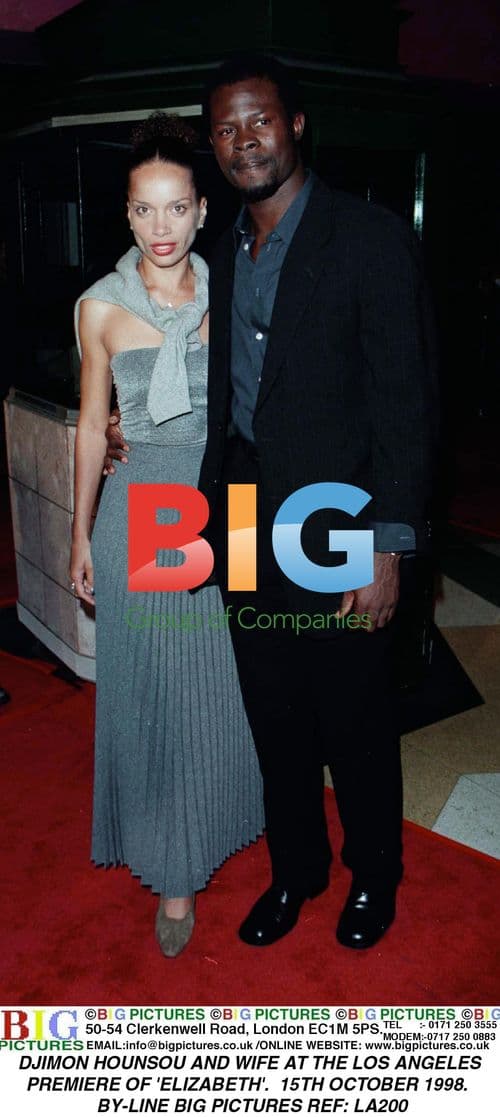 Djimon Hounsou and Wife at 'Elizabeth' Premiere