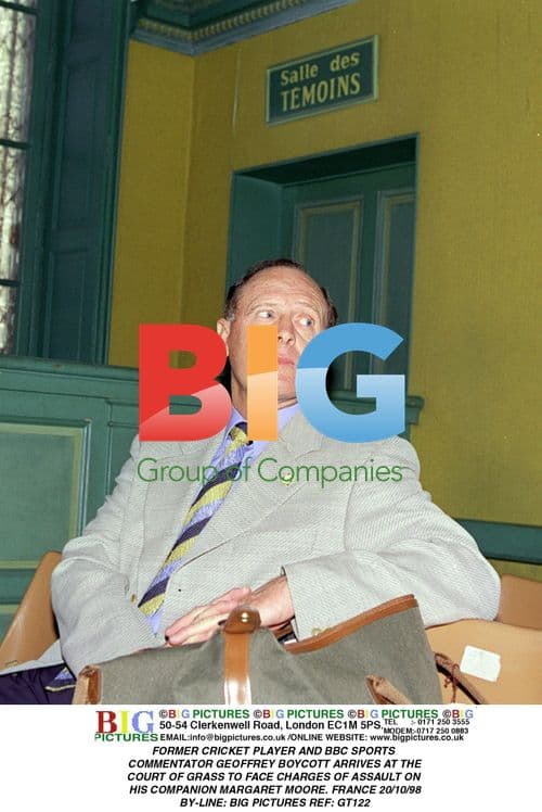 Geoffrey Boycott Arrives at Court of Grass