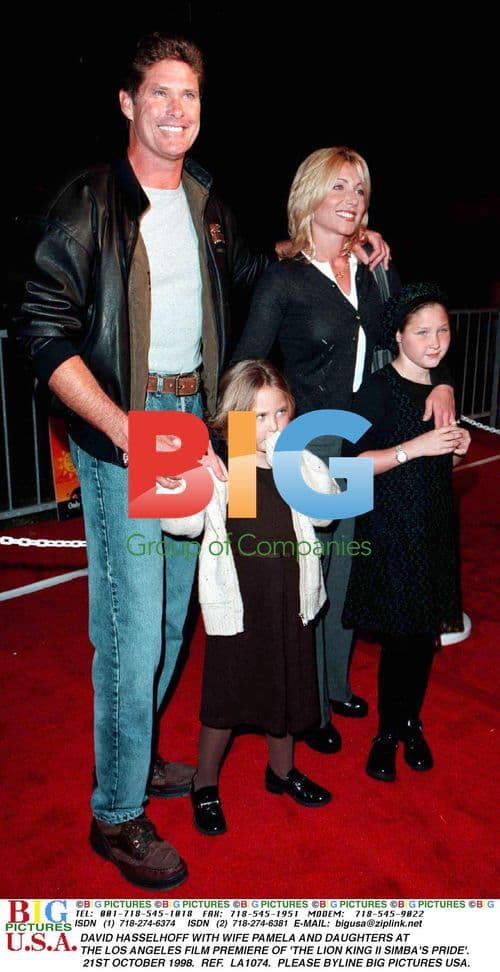 David Hasselhoff and family at 'The Lion King II' premiere