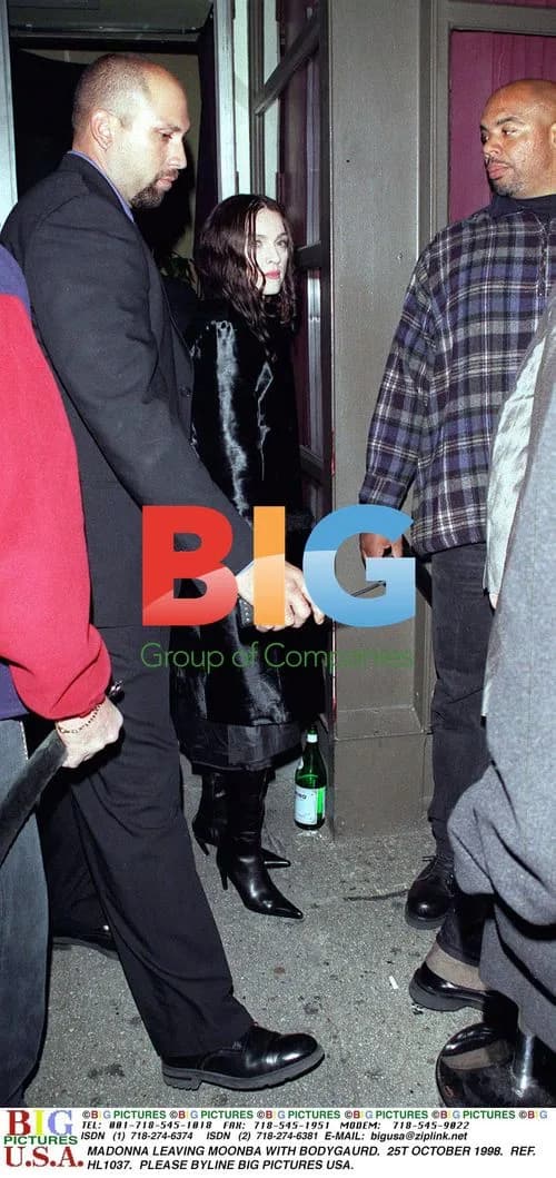 Madonna Leaving Moonba with Bodyguard